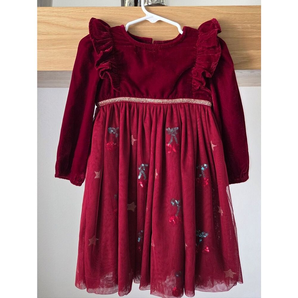 Red Velvet Cherry Sequin Party Dress
